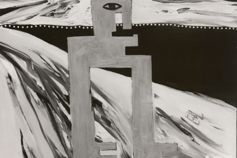 Leonid Ochrymčuk, Sníh, 1990, olej, plátno, 75×99 cm, foto: Jiří Horák